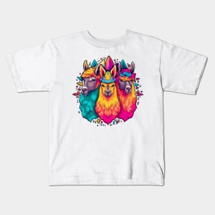 Rainbow Llama Squad Kids T-Shirt